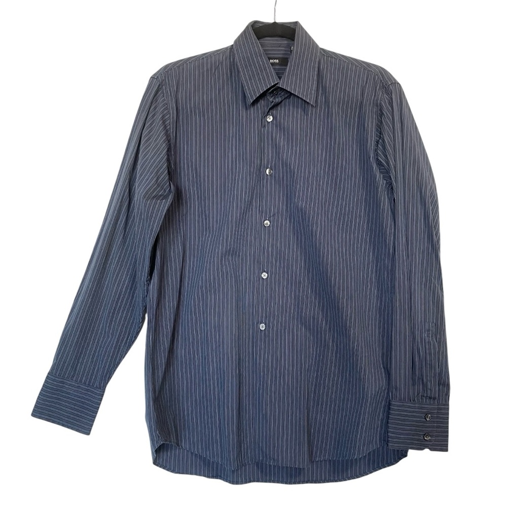 Boss Hugo Boss Stripped Button Down Office Shirt Size 15.5